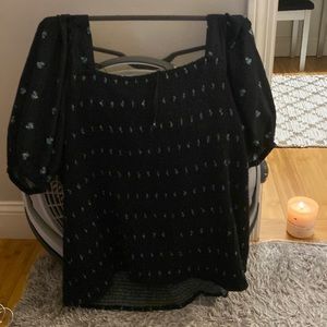 black off the shoulder shirt